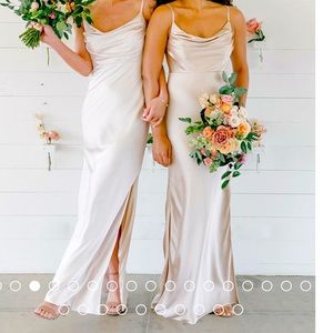 Champagne/Gold, Floor length, Bridesmaid dress/ Gown, Size 2